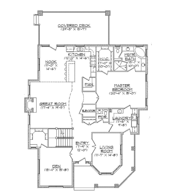 Architectural House Design - Country Floor Plan - Main Floor Plan #945-78