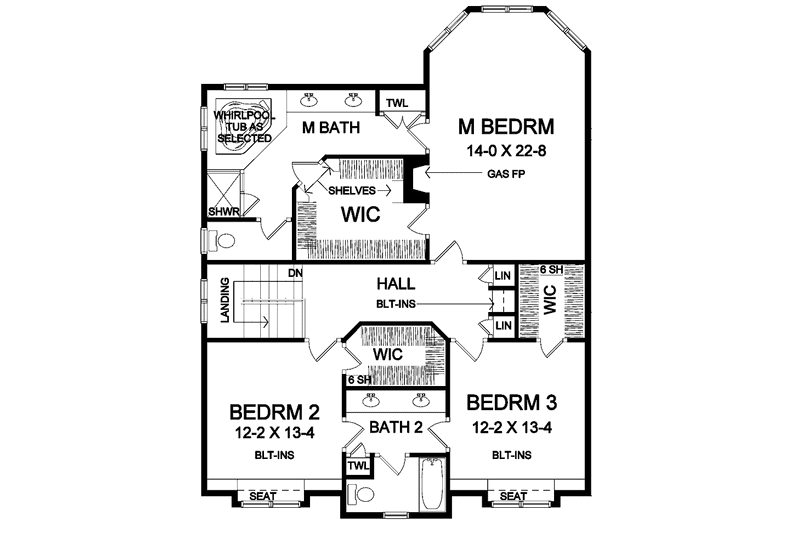 Architectural House Design - Floor Plan - Upper Floor for Craftsman House Plan #328-425 - 3 bed, 2.5 bath