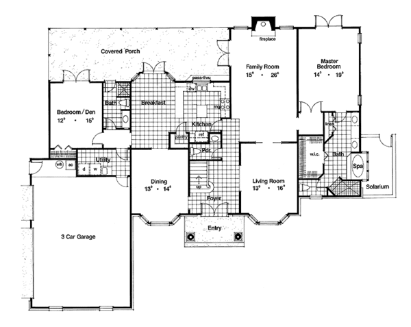 Dream House Plan - Classical Floor Plan - Main Floor Plan #417-505