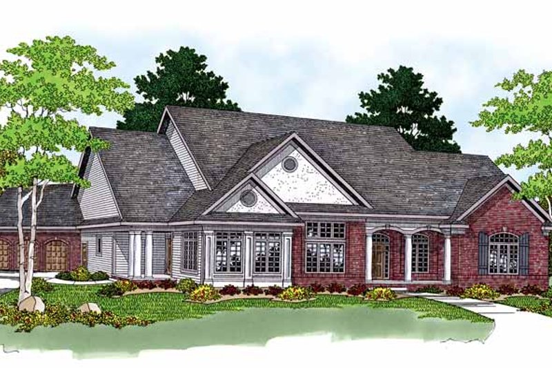 House Blueprint - Ranch Exterior - Front Elevation Plan #70-1350