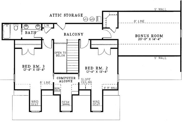 Dream House Plan - Country Floor Plan - Upper Floor Plan #17-2942