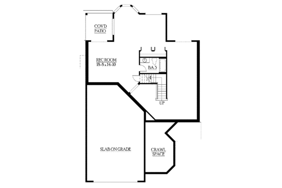 Floor Plan - Lower Floor for Craftsman House Plan #132-371 - 5 bed, 3.5 bath