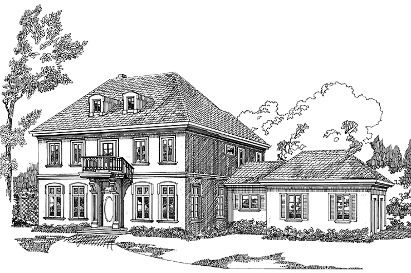 House Blueprint - Country Exterior - Front Elevation Plan #47-1029