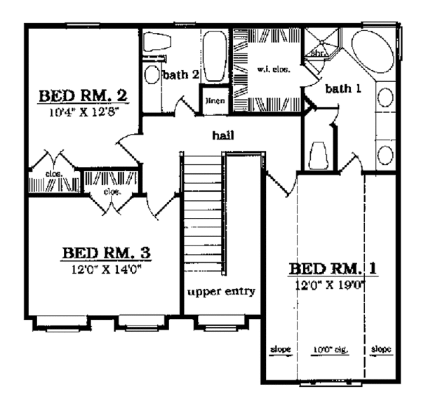 Home Plan - Country Floor Plan - Upper Floor Plan #42-425
