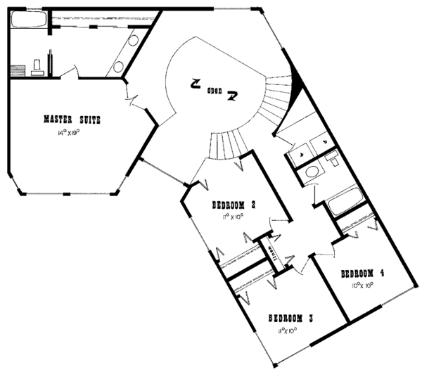 Architectural House Design - Contemporary Floor Plan - Upper Floor Plan #60-880