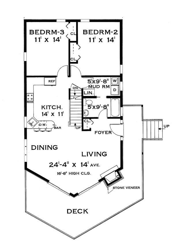 Dream House Plan - Cabin Floor Plan - Main Floor Plan #3-279