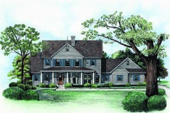 Exterior - Front Elevation 3 for Country House Plan #20-843 - 3 bed, 2.5 bath