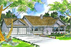 Ranch Exterior - Front Elevation Plan #124-312