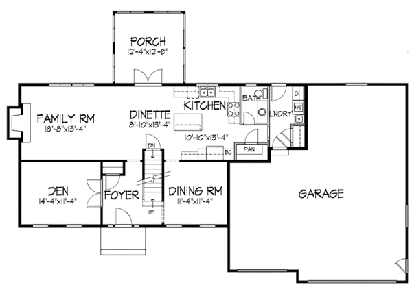 Home Plan - Colonial Floor Plan - Main Floor Plan #51-736