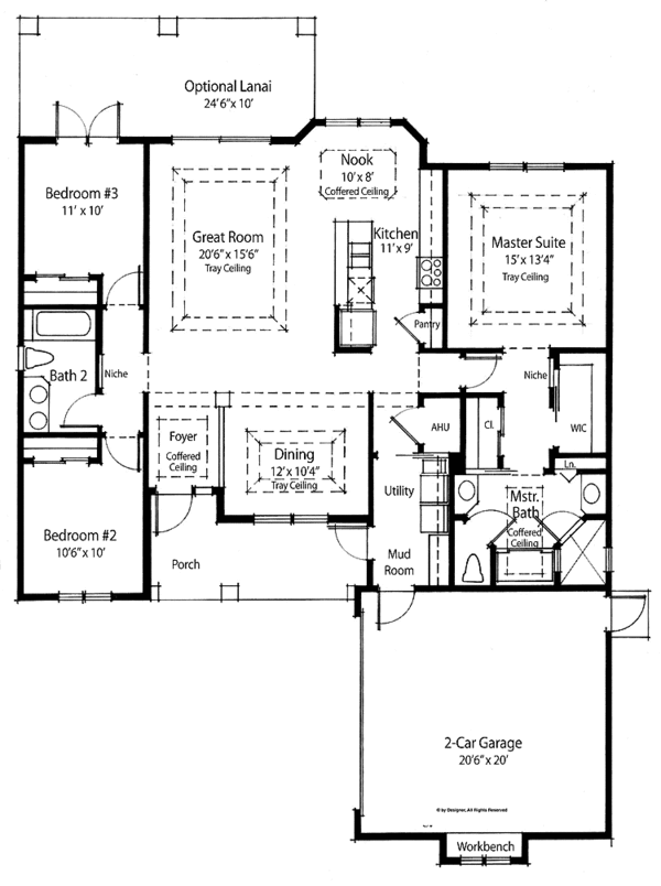 House Design - Country Floor Plan - Main Floor Plan #938-40