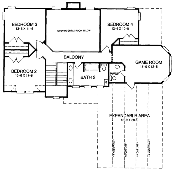 Home Plan - Traditional Floor Plan - Upper Floor Plan #952-83
