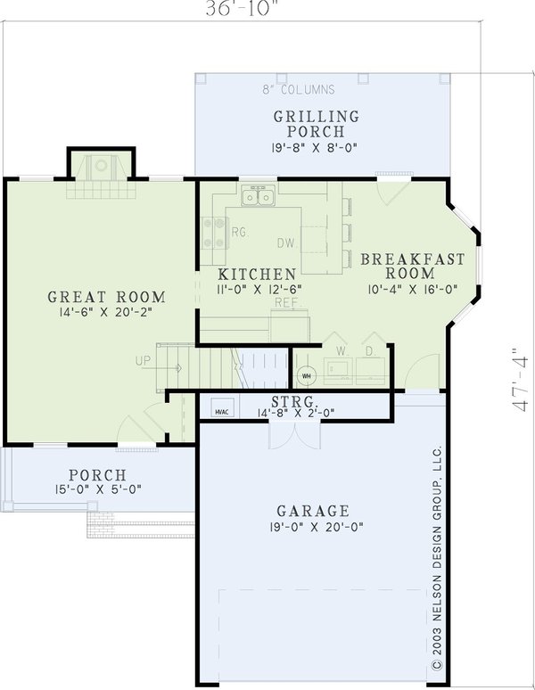 Architectural House Design - Floor Plan - Main Floor for Traditional House Plan #17-2095 - 3 bed, 2 bath