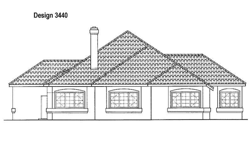 Dream House Plan - Exterior - Rear Elevation for Mediterranean House Plan #72-927 - 3 bed, 2.5 bath