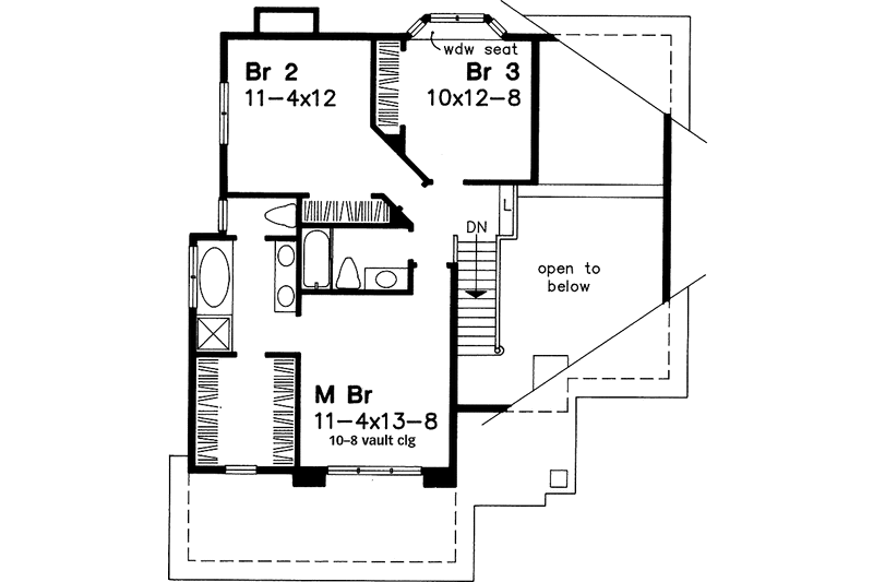 Home Plan - Floor Plan - Upper Floor for Bungalow House Plan #320-579 - 3 bed, 2.5 bath