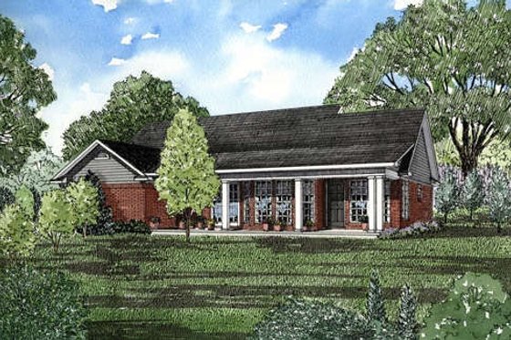 Exterior - Rear Elevation for Traditional House Plan #17-114 - 3 bed, 2 bath