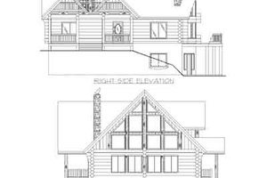 Exterior - Rear Elevation for Log House Plan #117-397 - 6 bed, 3 bath