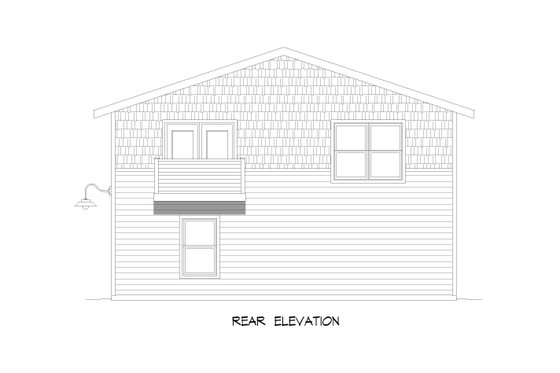 Exterior - Rear Elevation for Traditional House Plan #932-722 - 2 bed, 1 bath
