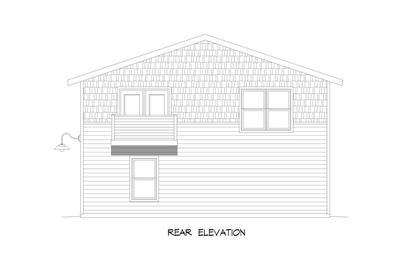Architectural House Design - Exterior - Rear Elevation for Traditional House Plan #932-722 - 2 bed, 1 bath