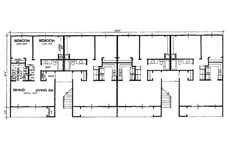 Architectural House Design - Floor Plan - Main Floor for Prairie House Plan #320-1034 - 2 bed, 1 bath