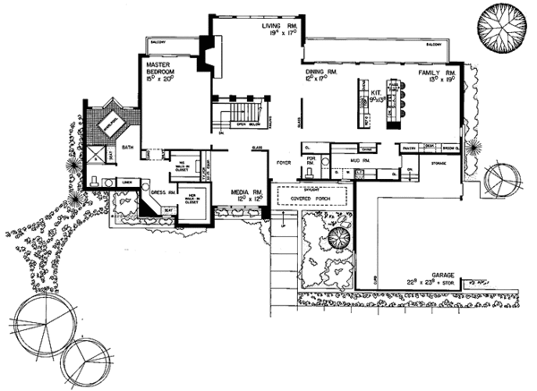 Architectural House Design - Contemporary Floor Plan - Main Floor Plan #72-784