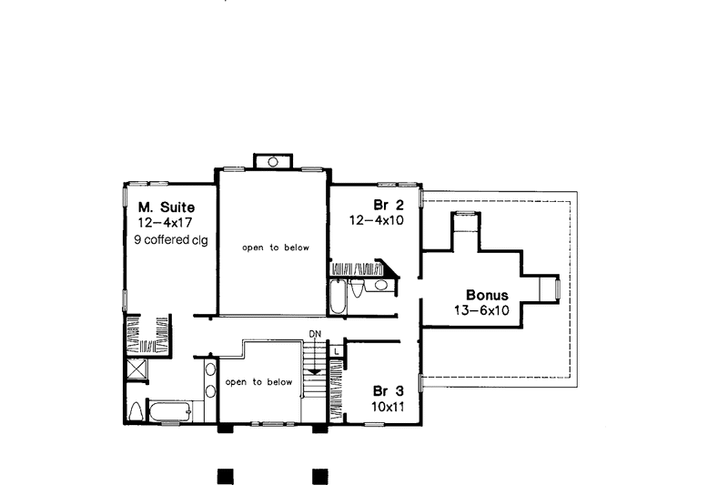Architectural House Design - Floor Plan - Upper Floor for Classical House Plan #320-584 - 3 bed, 3 bath