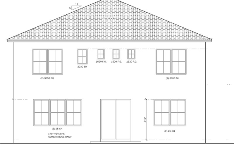 Home Plan - Exterior - Rear Elevation for Mediterranean House Plan #1058-63 - 5 bed, 3 bath