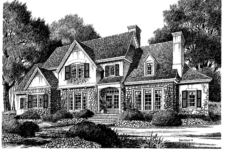 Dream House Plan - Exterior - Front Elevation 3 for Country House Plan #429-180 - 4 bed, 3.5 bath