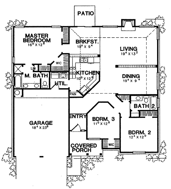 House Plan Design - Ranch Floor Plan - Main Floor Plan #472-273