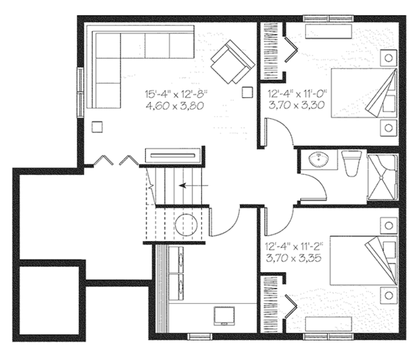 House Plan Design - Traditional Floor Plan - Lower Floor Plan #23-2492