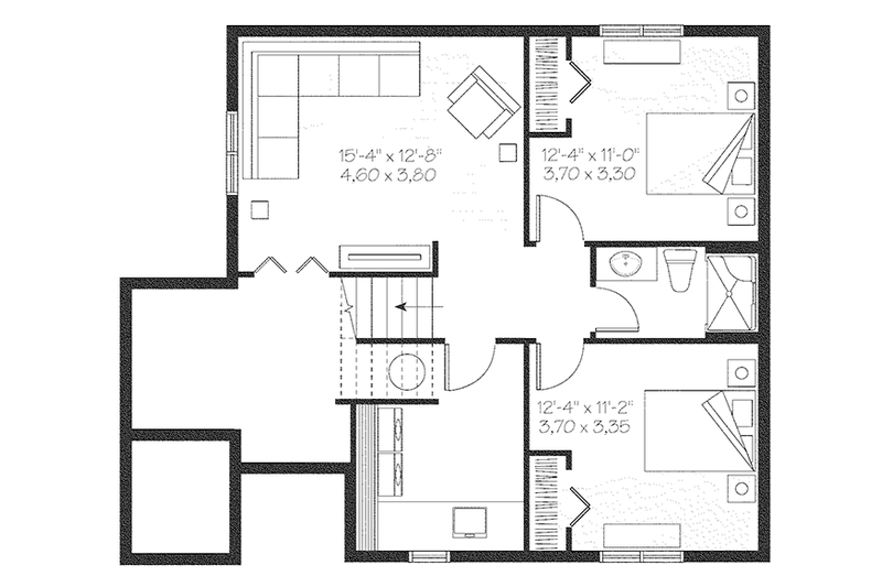Home Plan - Floor Plan - Lower Floor for Traditional House Plan #23-2492 - 3 bed, 2 bath