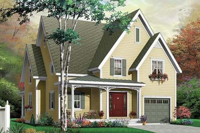 European Style House Plan - 3 Beds 2 Baths 1885 Sq/Ft Plan #23-335