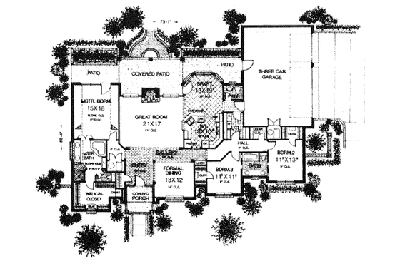 Floor Plan - Main Floor for Traditional House Plan #310-820 - 3 bed, 0 bath