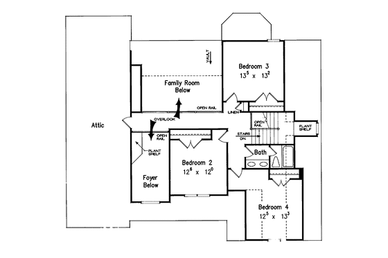 Floor Plan - Upper Floor for Traditional House Plan #927-126 - 4 bed, 2.5 bath
