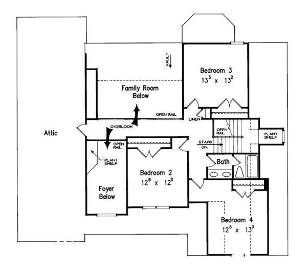 Home Plan - Traditional Floor Plan - Upper Floor Plan #927-126