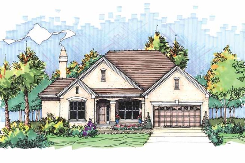 Home Plan - Exterior - Front Elevation 3 for Ranch House Plan #929-592 - 3 bed, 2 bath