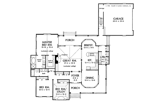 Floor Plan - Main Floor for Country House Plan #929-266 - 3 bed, 2 bath