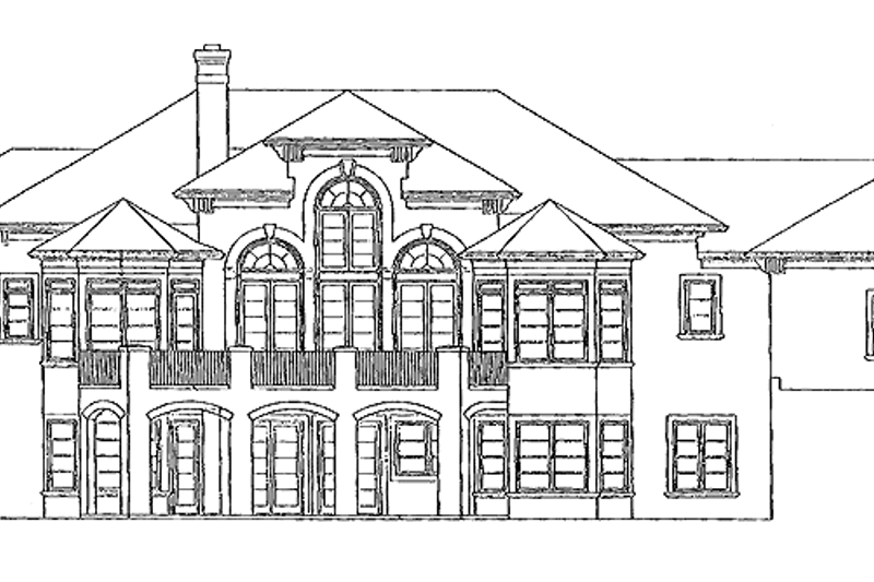 Architectural House Design - Exterior - Rear Elevation for Mediterranean House Plan #453-370 - 4 bed, 3.5 bath