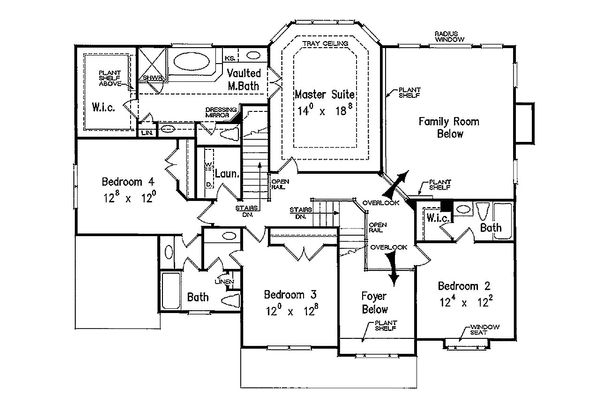 Dream House Plan - Traditional Floor Plan - Upper Floor Plan #927-32