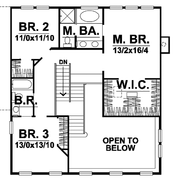 House Plan Design - Classical Floor Plan - Upper Floor Plan #320-831