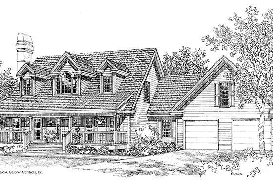 Exterior - Front Elevation 3 for Country House Plan #929-196 - 3 bed, 2.5 bath