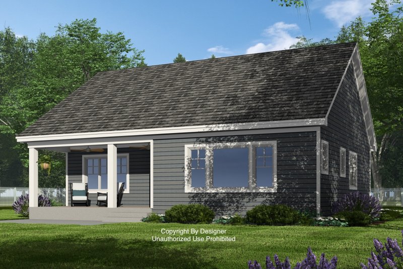 House Blueprint - Exterior - Rear Elevation 1 for Craftsman House Plan #51-1388 - 3 bed, 2.5 bath