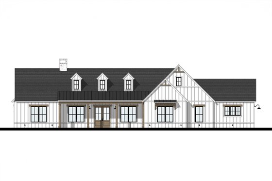 Exterior - Front Elevation 3 for Farmhouse House Plan #1103-3 - 4 bed, 3 bath