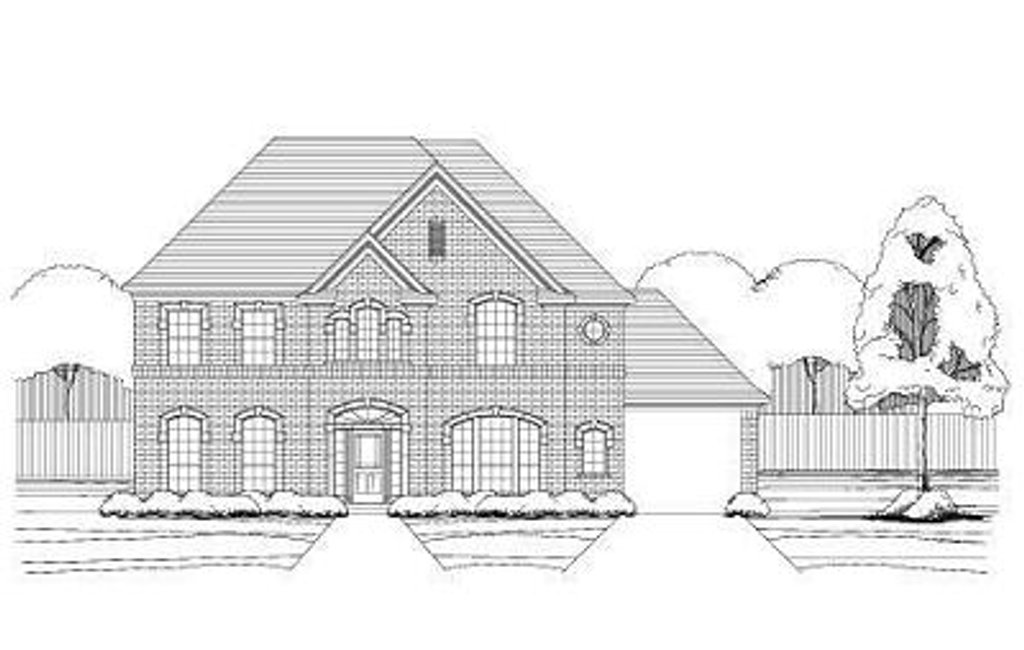 Exterior - Front Elevation 2 for European House Plan #411-776 - 4 bed, 3.5 bath