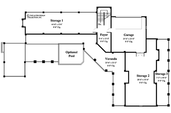 Floor Plan - Lower Floor for Country House Plan #930-89 - 5 bed, 5 bath