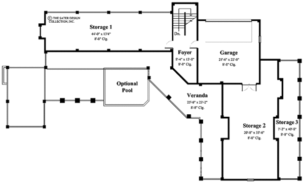 House Design - Country Floor Plan - Lower Floor Plan #930-89