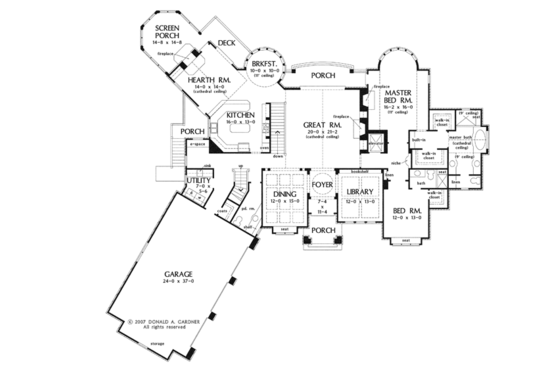 Floor Plan - Main Floor for European House Plan #929-912 - 4 bed, 4 bath