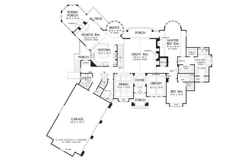 Dream House Plan - Floor Plan - Main Floor for European House Plan #929-912 - 4 bed, 4 bath
