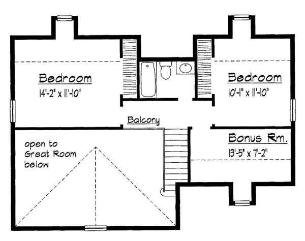 House Design - Country Floor Plan - Upper Floor Plan #1051-9