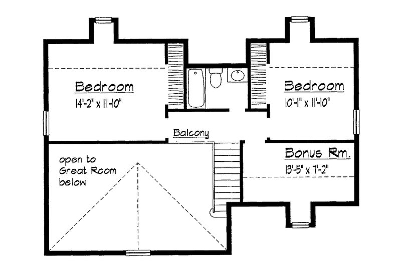 Dream House Plan - Floor Plan - Upper Floor for Country House Plan #1051-9 - 3 bed, 2.5 bath