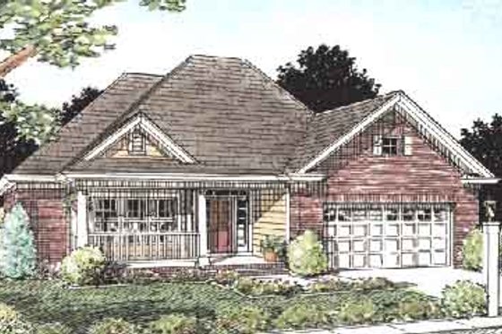 Exterior - Front Elevation 3 for Traditional House Plan #20-369 - 3 bed, 2 bath